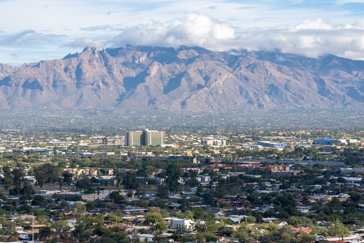 A view of a city with mountains in the background — Tucson, AZ
